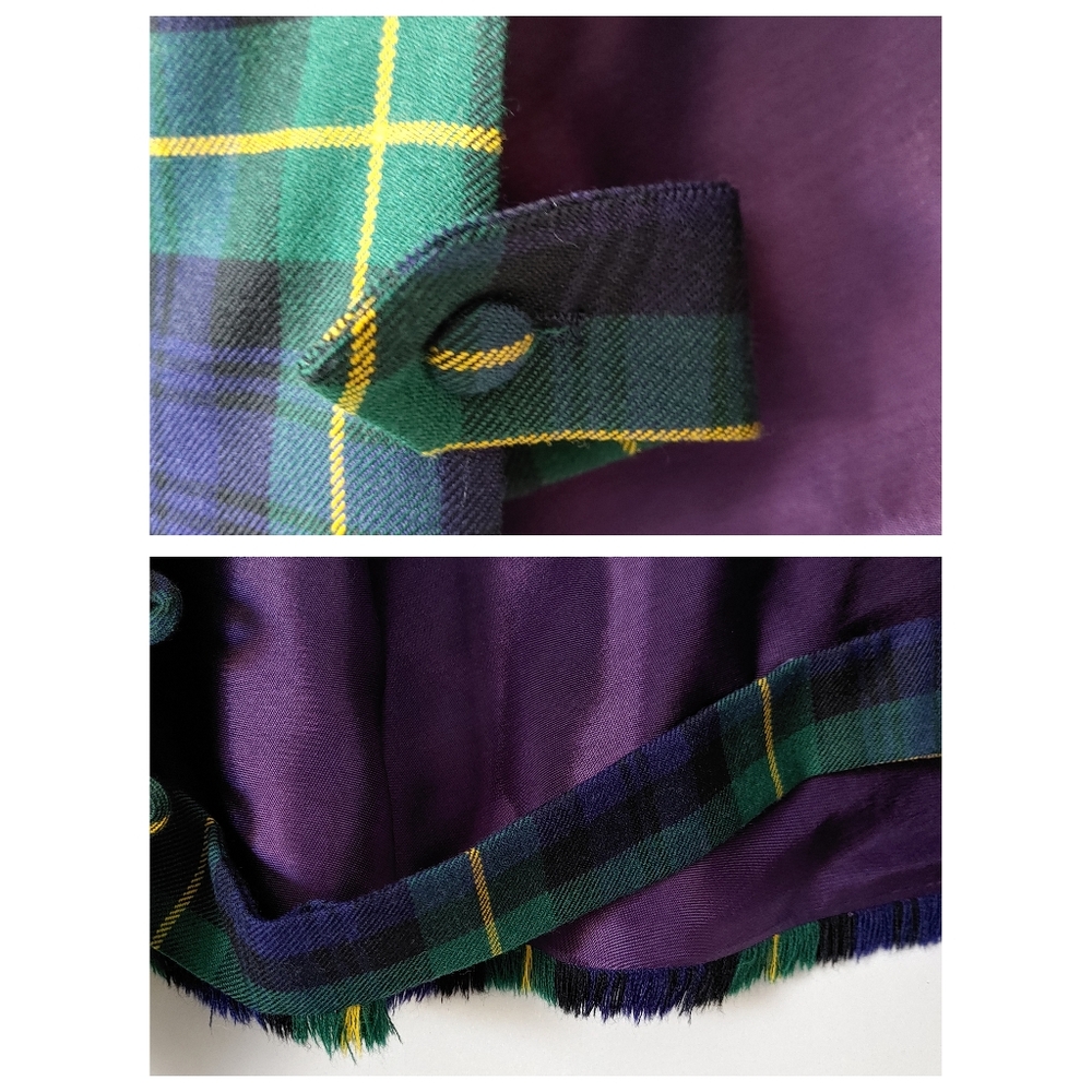Vintage Aljean Wool Cape Plaid Tartan - Picture 11 of 16